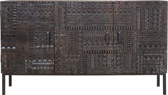 Giner&Colomer Aparador madera de mango y patas de metal en nogal oscuro