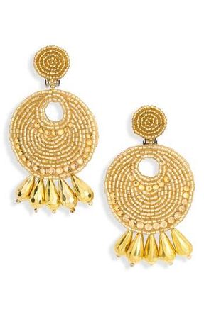 Kenneth Jay Lane Beaded Disc Drop Earrings in Gold at Nordstrom Rack