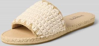 Espadrij Sandalette mit flacher Gummisohle Modell PLAGE CROCHET in Offwhite, Gr&ouml;&szlig;e 36