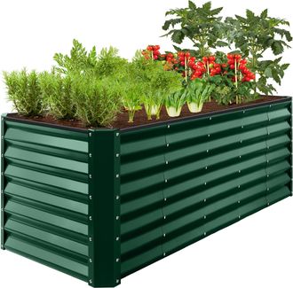 Best Choice Products 8x2x2ft Outdoor Metal Raised Garden Bed, Planter Box for Vegetables, Flowers, Herbs