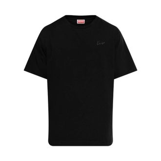 Kenzo T-Shirts, male, Black, Size: M Signature Embroidered T-Shirt
