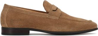 Kazar Beige su&egrave;de loafers met geperforeerd bovenwerk - Heren - Loafers - Beige - 45 EU - Su&egrave;de - Schoenen