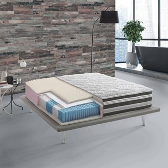 Talamo Italia Dmora - Colch&oacute;n Cuadrado Y Medio Dciofan, Cubierta Extra&iacute;ble En Memory Foam Y Microsprings Embolsados, 100% Made In Italy, Anti&aacute;caros E Hipoalerg&eacute;nico