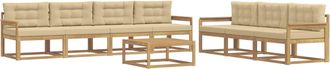 vidaXL Conjunto De Sof&aacute;s De Exterior 7 Uds. Y Beige Vidaxl