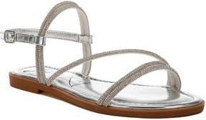 London Rag Bawley Crystal Embellished Flat in Silver at Nordstrom Rack, Size 5