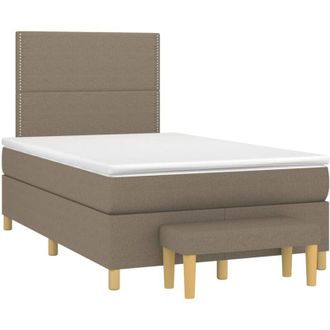vidaXL Vidaxl - Cama Box Spring Con Colch&oacute;n Tela Gris Taupe 120x190 Cm