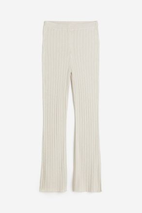 H&M Ausgestellte Hose aus Rippstrick - Beige
