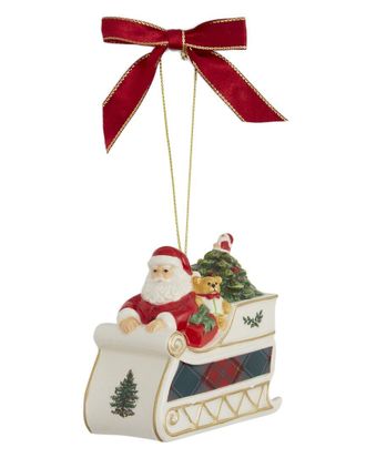 Spode Christmas Tree Santa In Sleigh Ornament