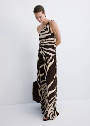 Mango Pantaloni fluidi stampati marrone - Donna - XS - MANGO