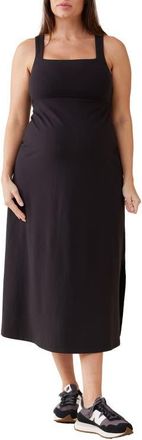 Ingrid & Isabel Everyday Midi Maternity Dress in Black at Nordstrom, Size X-Small
