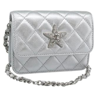 Chanel Pre-owned Vintage Mini Schoudertas - Dames - Pre-owned - Grijs - Maat: ONE Size Leer