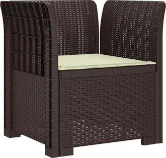 vidaXL Sill&oacute;n Individual Con Coj&iacute;n Apariencia De Ratan Pp Marr&oacute;n Vidaxl