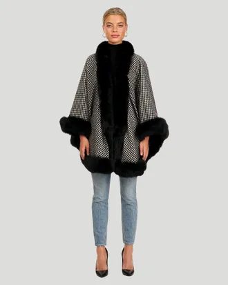 Gorski Cashmere Caplet with Fox Trim