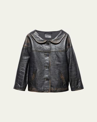 Prada Nappa Leather Single-Breasted Jacket