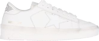 Golden Goose White Stardan Worn Calf Leather Sneakers