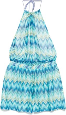 Missoni Tuta corta con motivo a zigzag - Blu