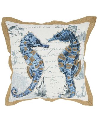 Saro Lifestyle Outdoor Sea Horse Pillow