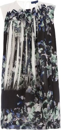 Sharon Wauchob printed front silk dress - Bianco