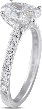 Luxury Bazaar 14kt witgouden ring met dimanta - Zilver
