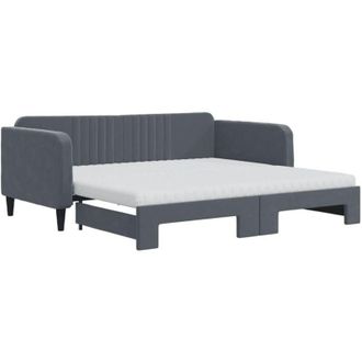 vidaXL Vidaxl - Sof&aacute; Cama Nido Con Colch&oacute;n Terciopelo Gris Oscuro 90x190 Cm