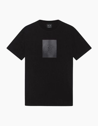 A|X Armani Exchange Mens Regular Fit Graphic Logo Black T-Shirt - Size: 38
