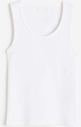 H&M Geripptes Tanktop - White