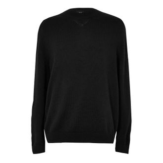 A|X Armani Exchange Unisex-trui met ronde hals en lange mouwen voor volwassenen (Zwart)