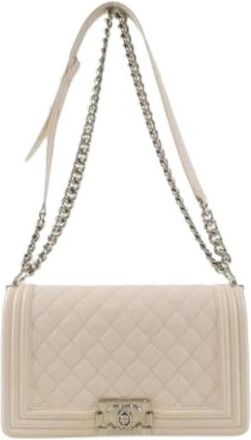 Chanel Pre-owned Boy Schoudertas - Dames - Vintage Schoudertas - Wit - ONE Size - Leer - Vintage