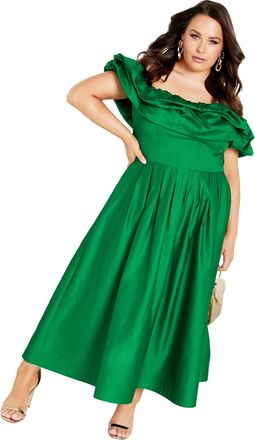 City Chic Womens Apparel Plus Dress Mariane in Jellybean, Size 12, 16