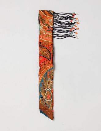 Etro Bandeau Etro in seta stampa Paisley con frange di perline