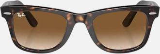 Ray-Ban Womens Wayfarer Sunglasses Polished Tortoise Frame In Brown