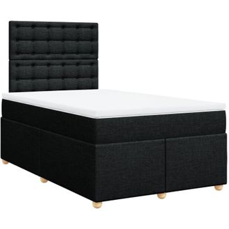 vidaXL Cama Box Spring Con Colch&oacute;n Tela Negro 120x200 Cm Vidaxl