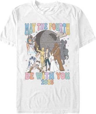 Star Wars Mens Star Wars May The Fourth Be 2026 Graphic T-Shirt in White at Nordstrom, Size Xxx-Large