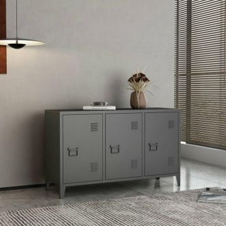 Dmora Aparador Mora, Bufé de salón, Aparador de salón, Despensa de cocina, 120x40 h73 cm, Pizarra - Dmora