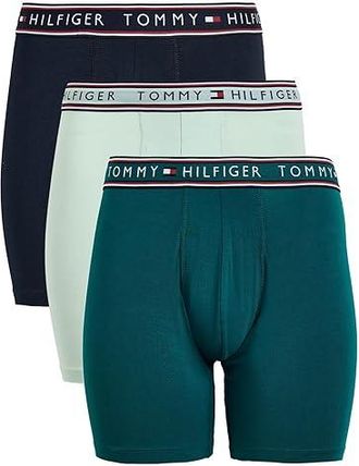 Tommy Hilfiger Boxer Brief 3-Pack Mens Underwear Deep Sea Teal/Minty Essence/Desert Sky : 2XL, Elastane/Cotton