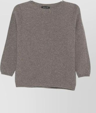 Fabiana Filippi fine-knit wool silk cashmere crew-neck three-quarter-sleeve sweater