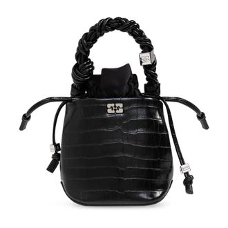 Ganni Bucket Bags, female, Black, Size: ONE SIZE Bou Bucket Bag