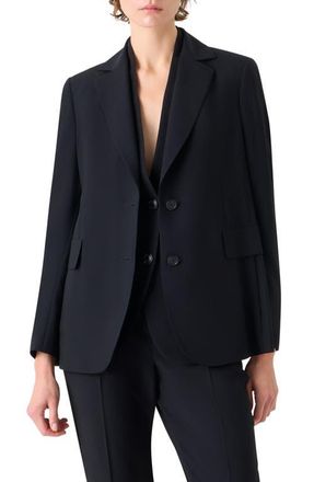 Akris Malik Wool Blend Jacket in Black at Nordstrom, Size 12