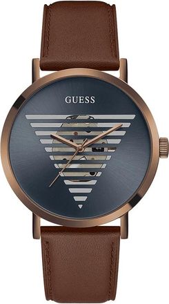 Guess Idol 44 mm Horloge - Heren - Horloges - Bruin - ONE Size - Leer - Accessoires