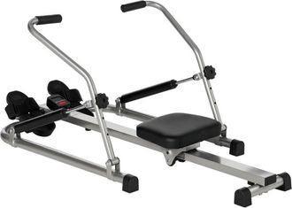HOMCOM Homcom - M&aacute;quina De Remo Hidr&aacute;ulico Plegable Con 3 Niveles De Resistencia Monitor Digital Y Pedal Antideslizante Para Fitness En Casa Acero 129x70x70 