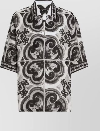 Dolce & Gabbana relaxed fit shirt with 3/4 sleeves and graphic print