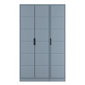 Welcome Furniture Bremen Ready Assembled 3 Door Wardrobe in Denim Blue - Welcome Furniture | TJ Hughes