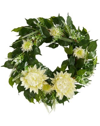 Nearly Natural 20In Protea Artificial Wreath