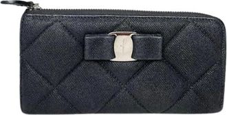 Ferragamo Pre-owned Wallets, female, Black, Size: ONE SIZE Pre-owned Polyester Wallet