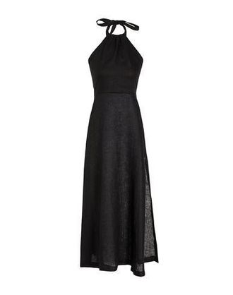 8 by YOOX LINEN HALTER LONG DRESS