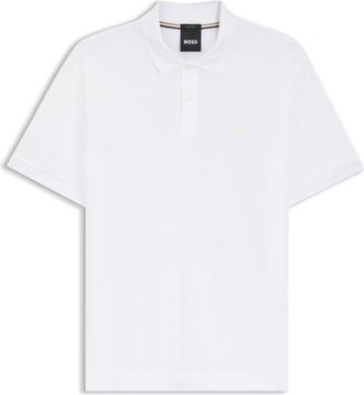 BOSS Cotton-piqu&eacute; polo shirt with Double B monogram