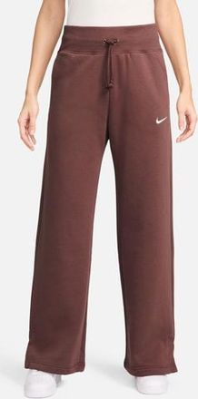 Nike Womens Phoenix High Rise Wide Pants - Red Sepia/Sail Size XL