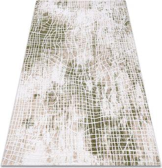 RugsX Rugsx - Alfombra Acr&iacute;lica Uskup 9483 Marfil / Verde Green 100x200 Cm