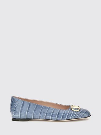 Valentino Garavani VLogo Signature Croc-Print Leather Ballet Flats