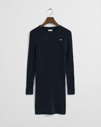 GANT Teens Teen Girls Stretch Cotton Cable Knit Dress (134/140) EVENING BLUE
